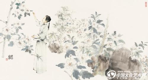 曹辉 木槿花开 90×48cm.jpg